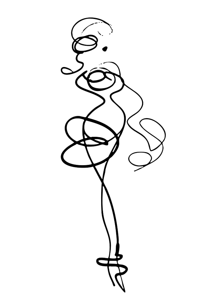 Abstract Line Art Fashion Figure
