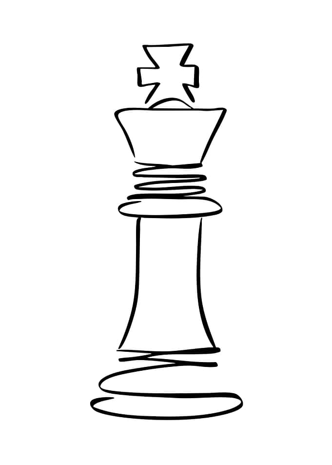 Minimalist Chess King Illustration