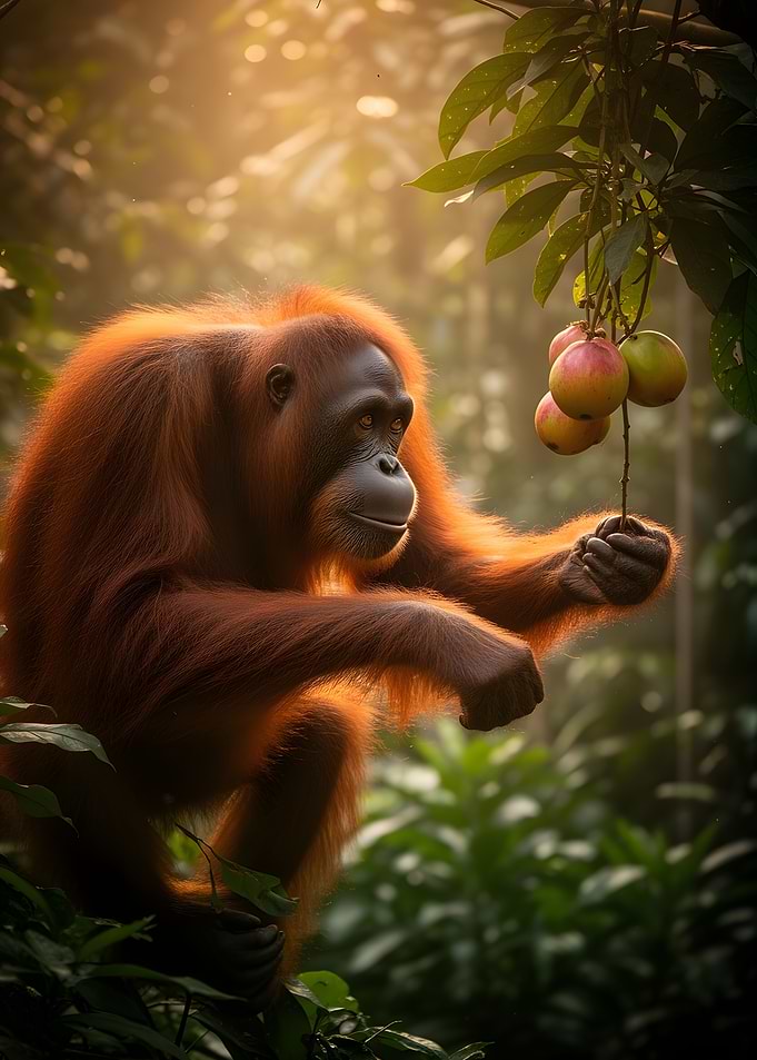 Orangutan Reaching for Fruit