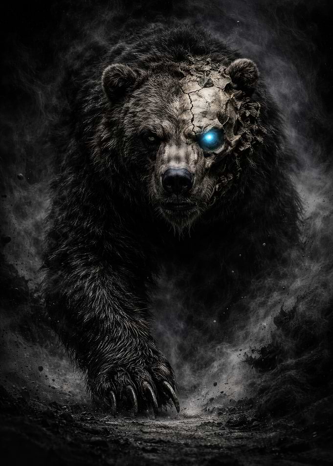 Demonic Bear with Glowing Eye