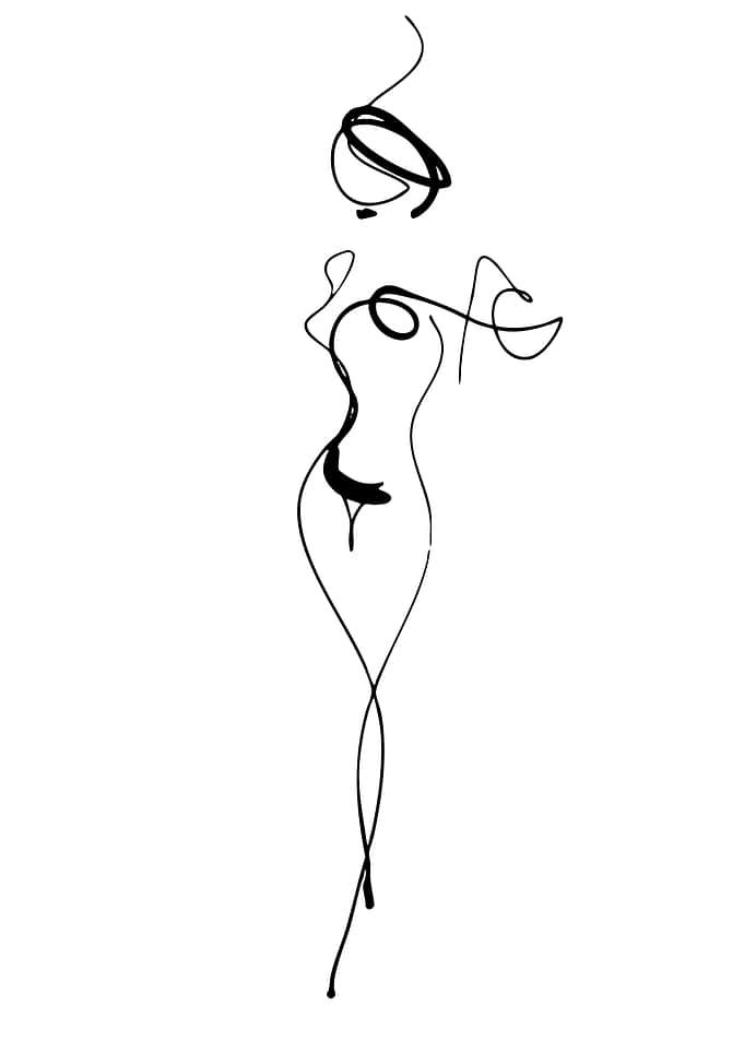 Abstract Line Art of a Woman