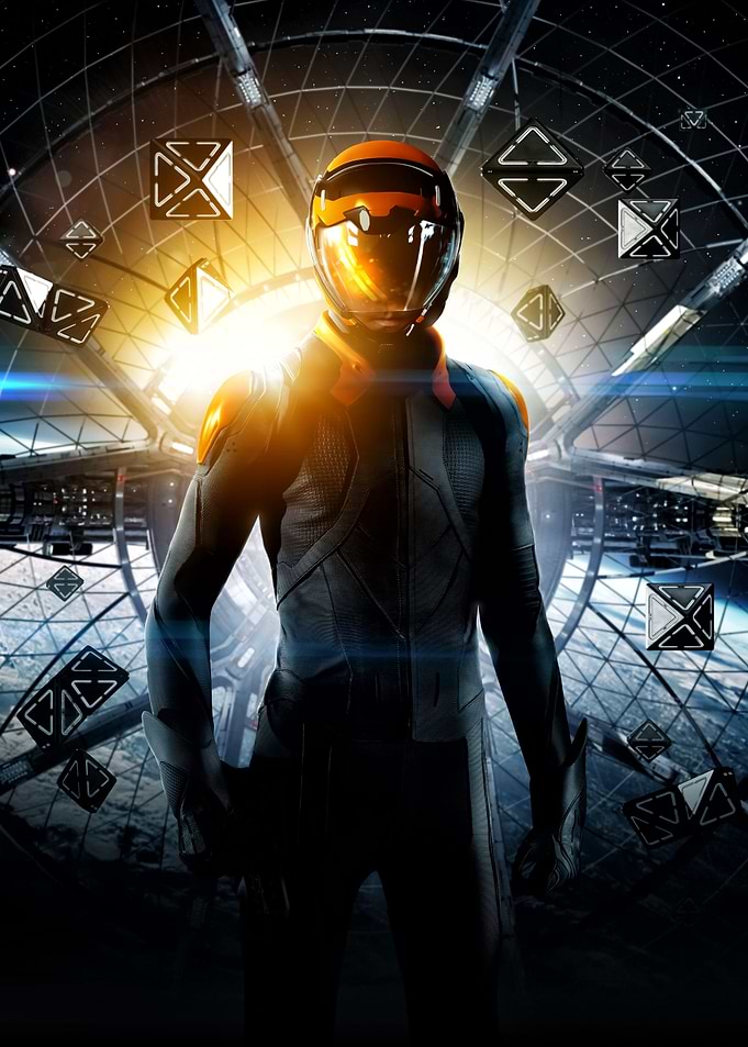 Astronaut in Futuristic Space Station