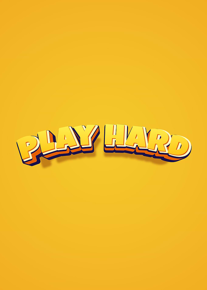 Play Hard Text Art