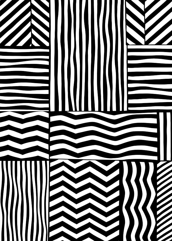 Black and White Abstract Wave Pattern