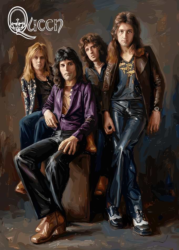 Queen Band Portrait painting