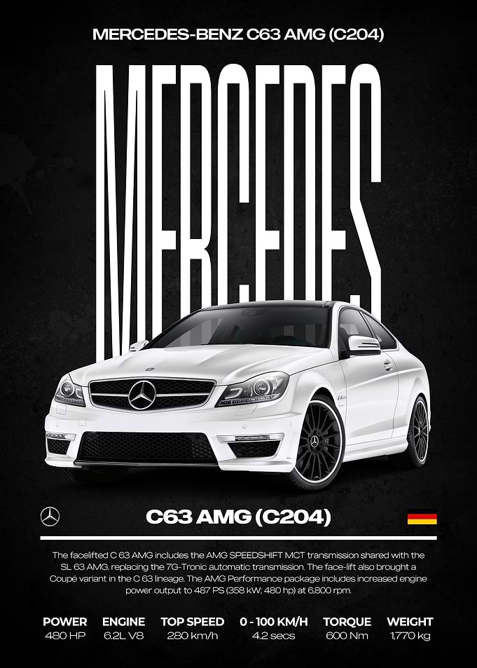 Mercedes-Benz C63 AMG (C204) Poster