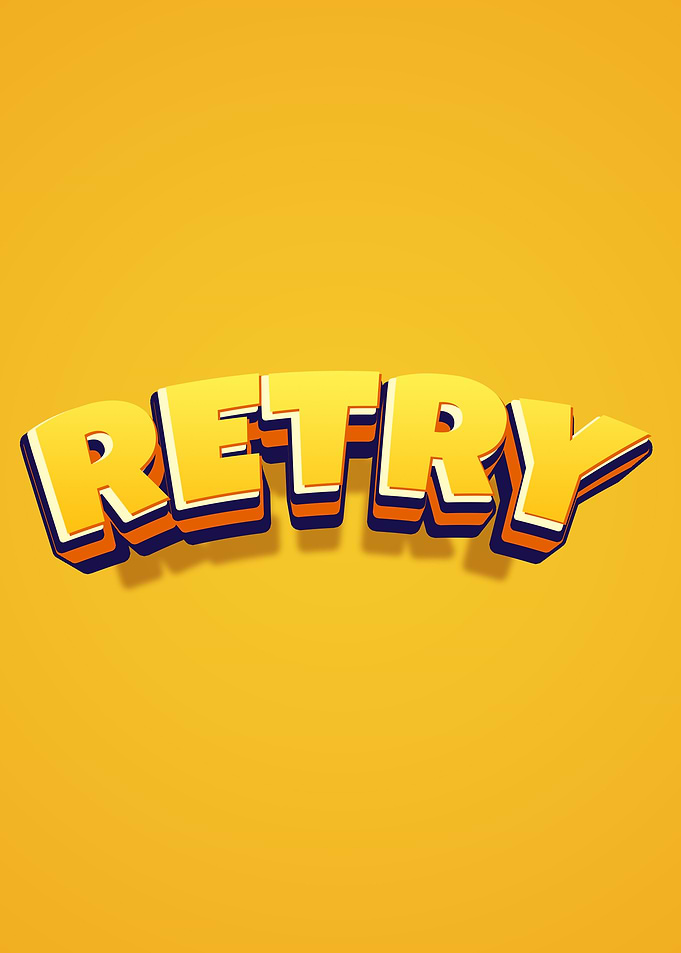 Retry text art