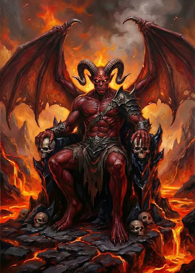 Demon King on Throne of Skulls