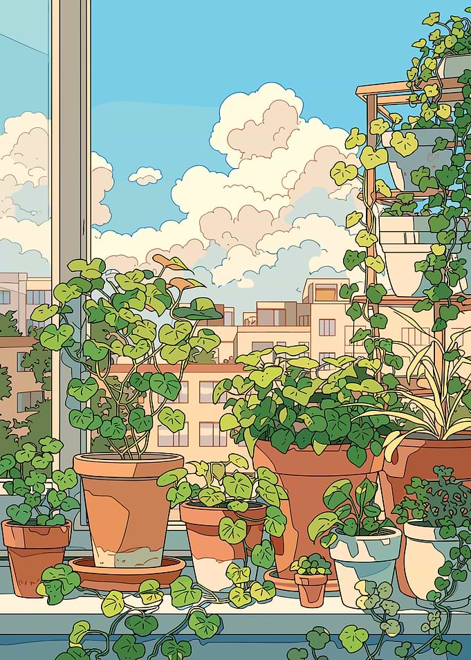 Balcony Garden with City View