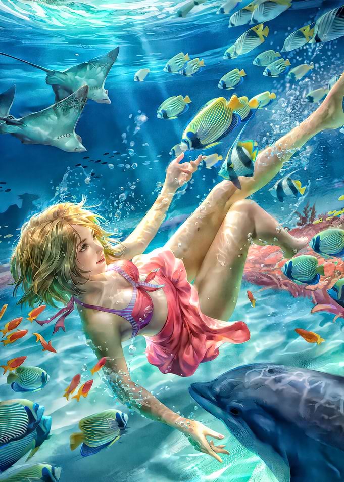 Tifany with marine life
