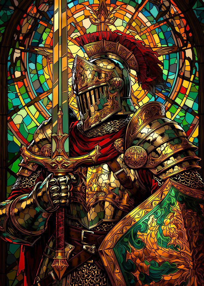 Knight in Stained Glass Armor
