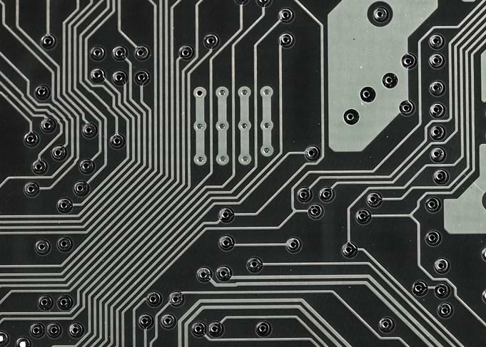Close-up of a Printed Circuit Board