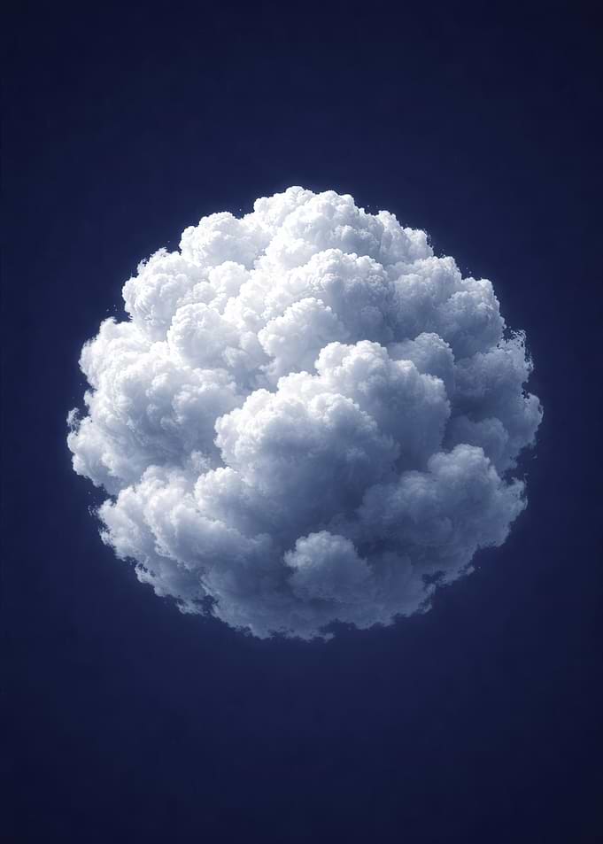 Fluffy Cloud Against Dark Sky