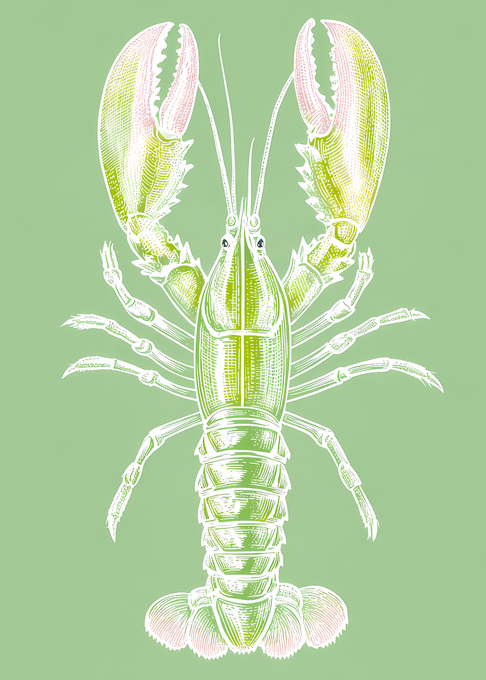 Green Lobster Illustration