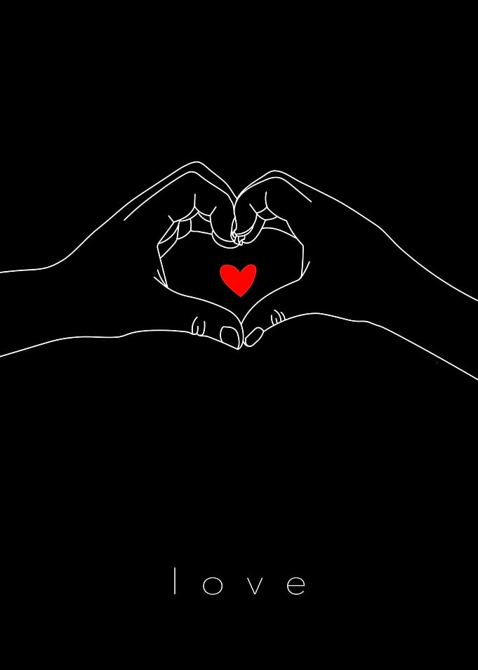 Hands forming a heart with a red heart inside