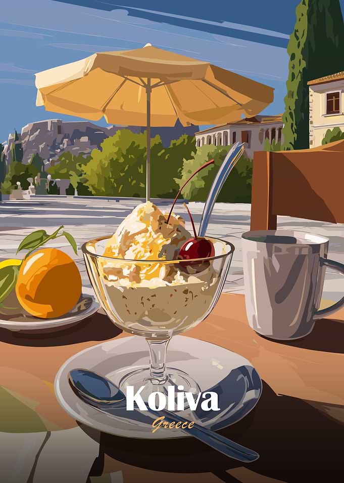 Dessert in Greece with Acropolis View