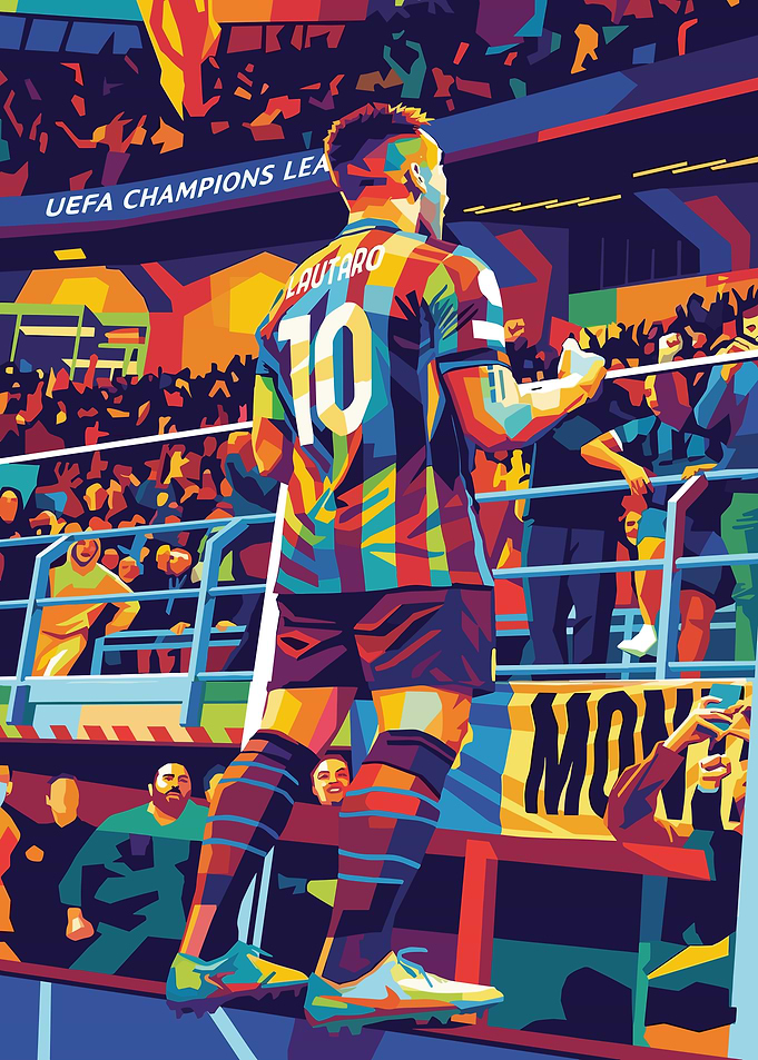 Soccer Player Lautaro Martinez in Pop Art Style
