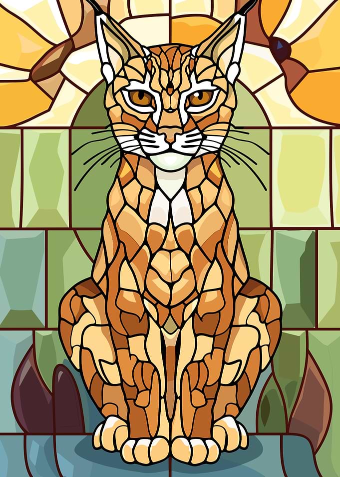 Stained Glass Lynx