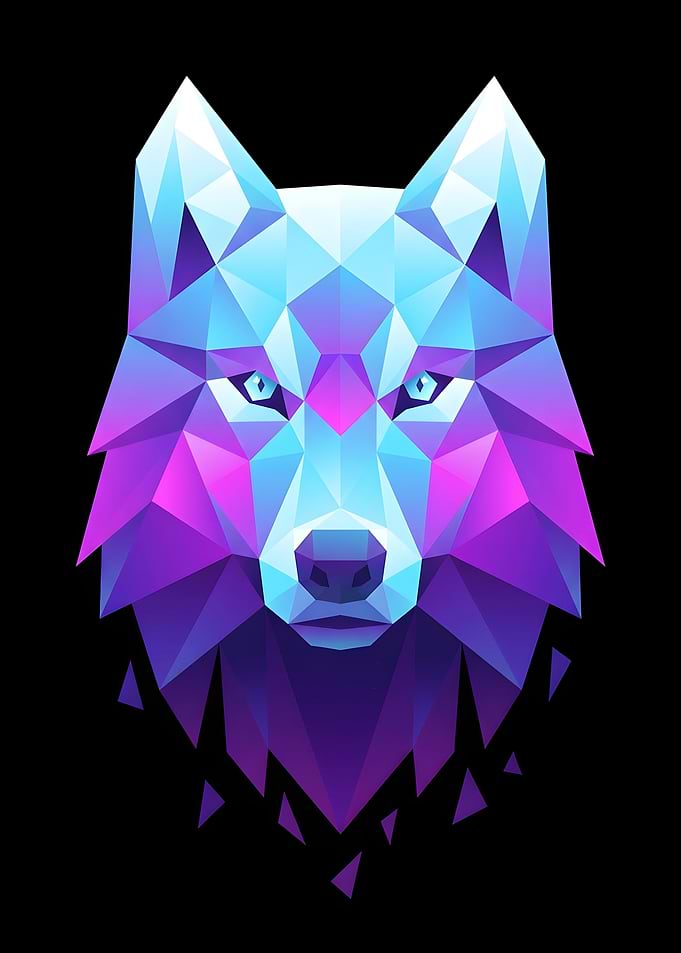 Geometric Wolf Head