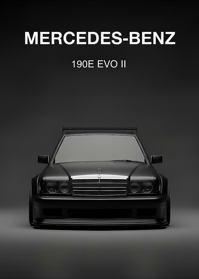 black sport Mercedes-Benz 190E EVO II poster