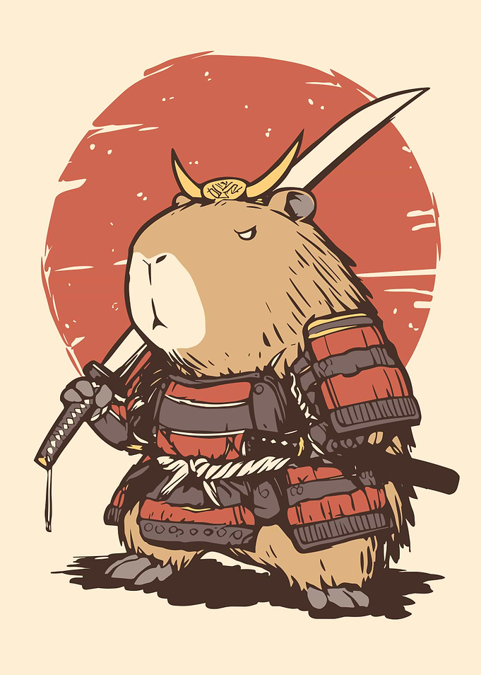 Capybara Samurai Warrior