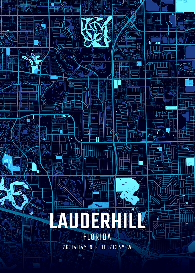 Lauderhill Florida Midnight City Map