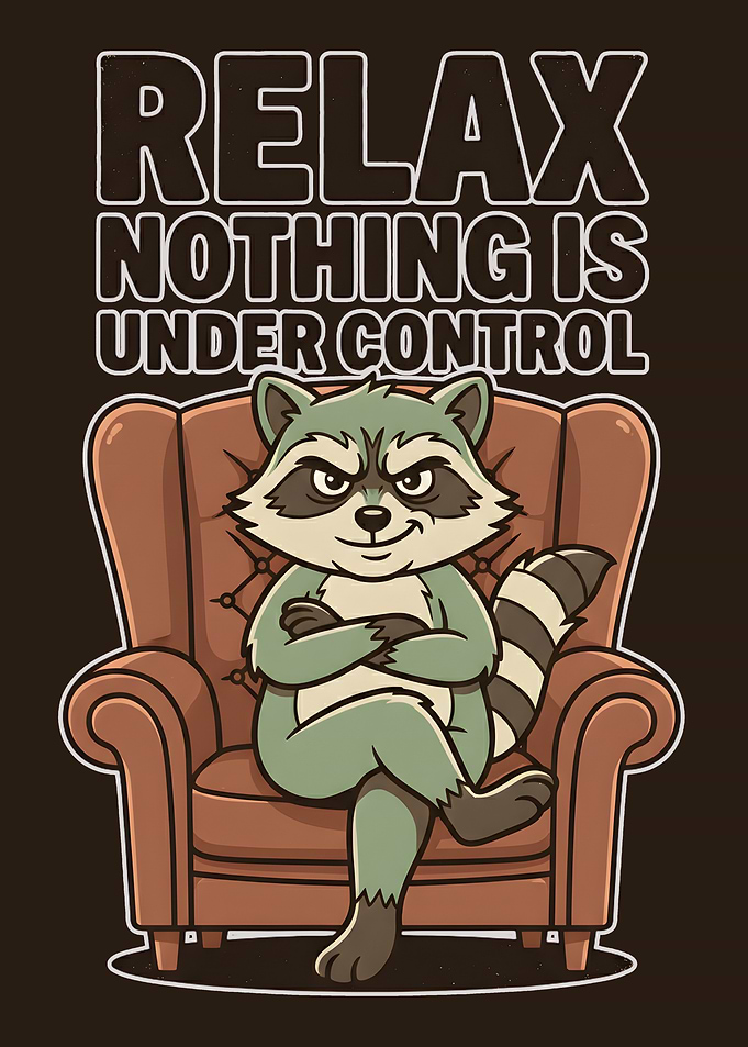 Raccoon Relaxing in Chair