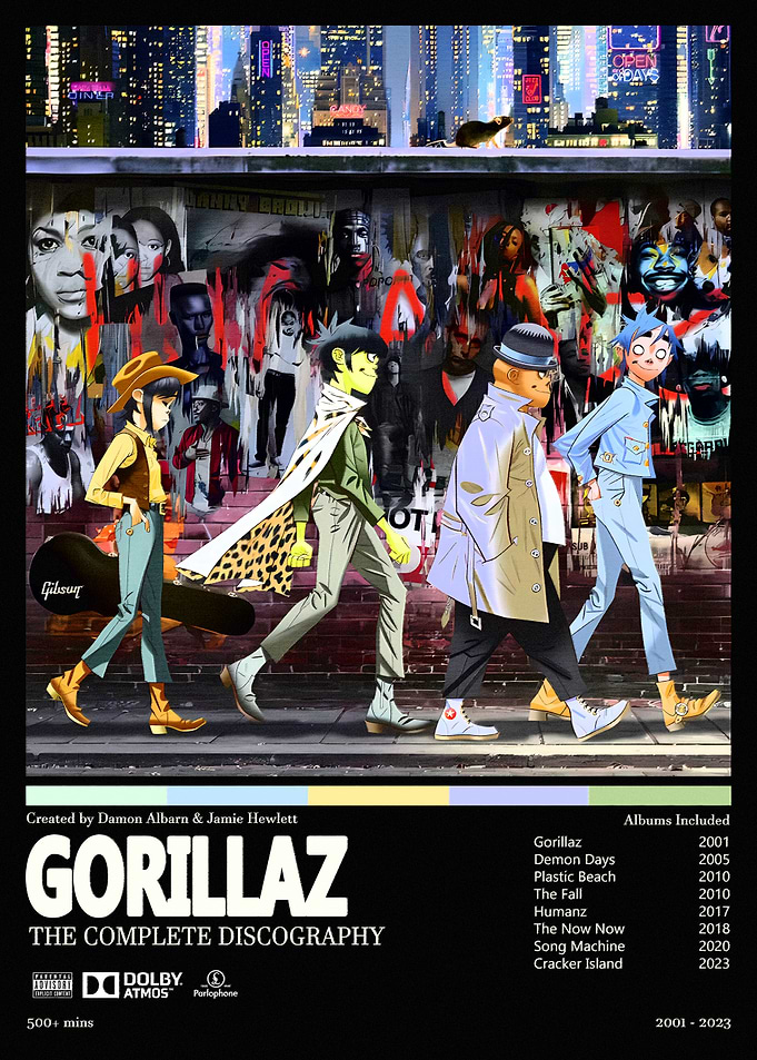 Gorillaz Complete Discography Poster