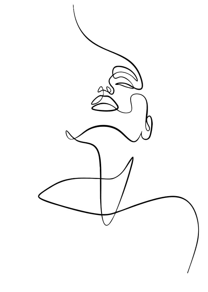 Minimalist Line Art of a Woman's Face