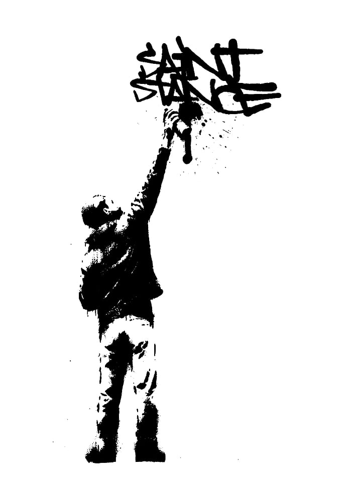 Graffiti Artist Spray Painting