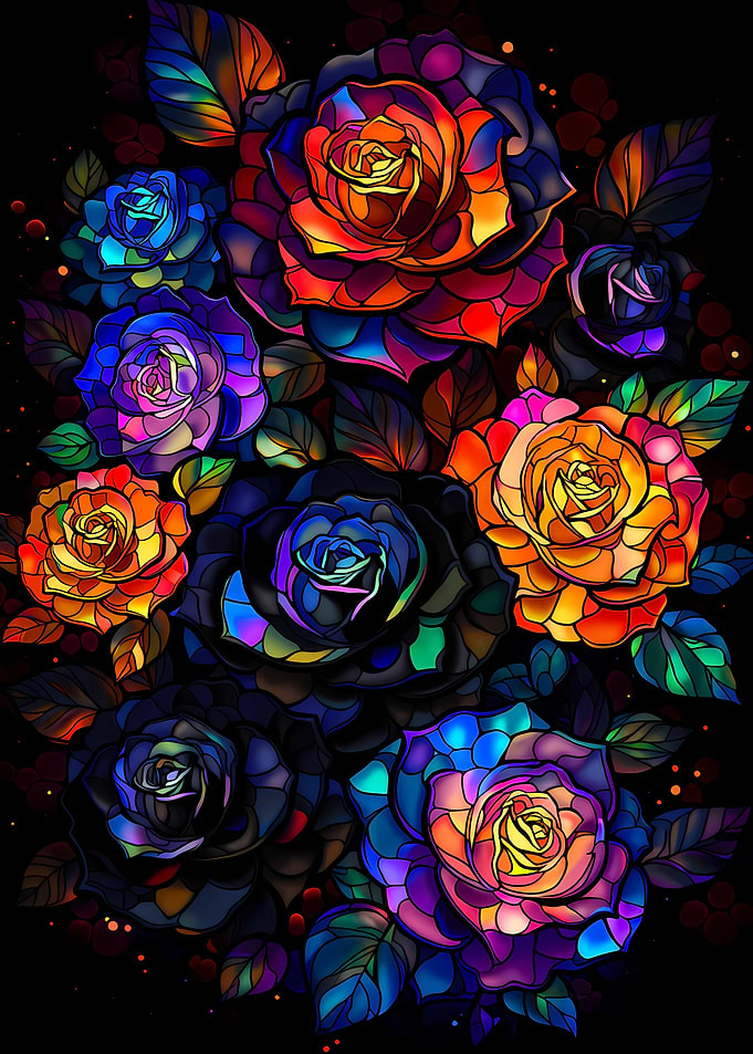 Stained Glass Roses