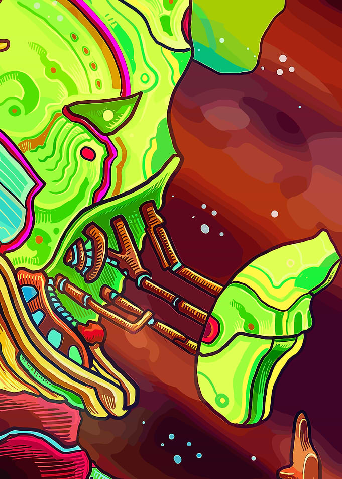 Abstract Sci-Fi Mechanical Creature