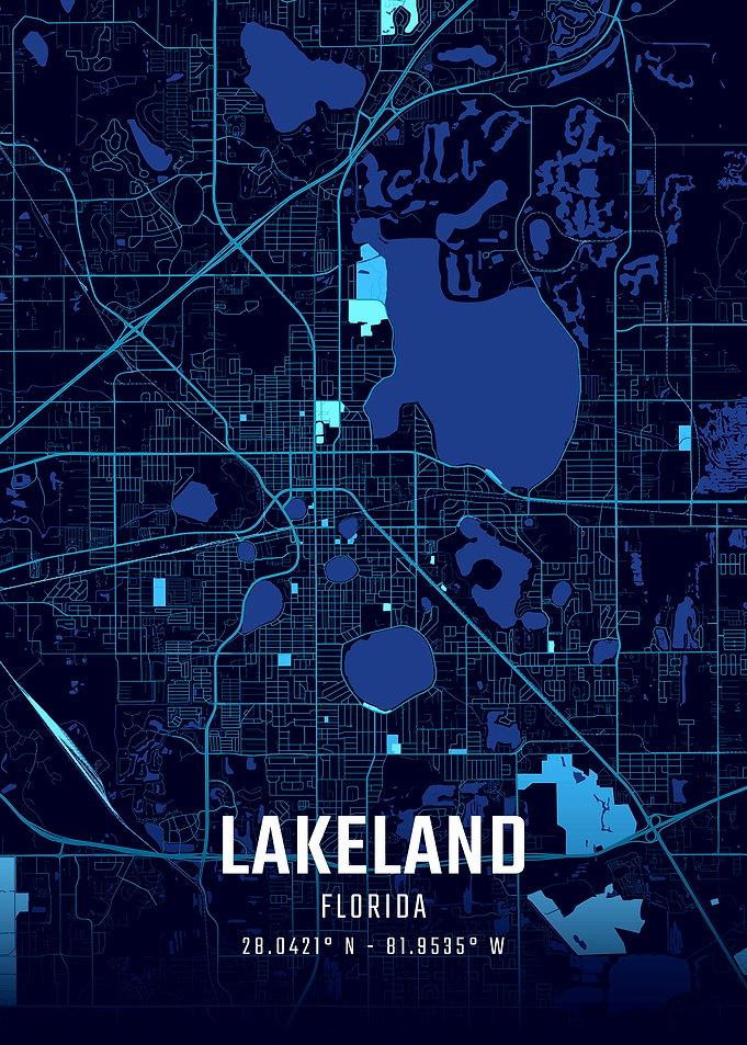 Lakeland Florida Midnight City Map