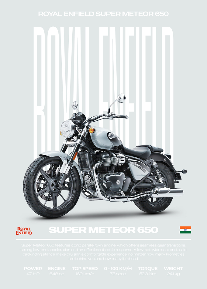 Royal Enfield Super Meteor 650 Motorcycle Poster