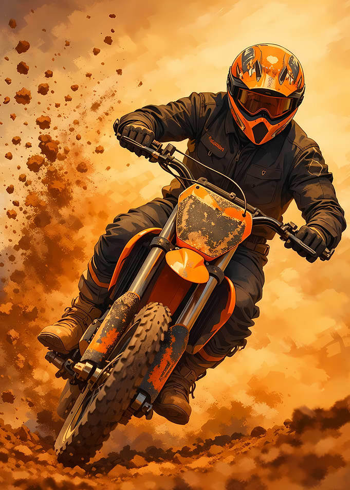 Motocross Rider in Action