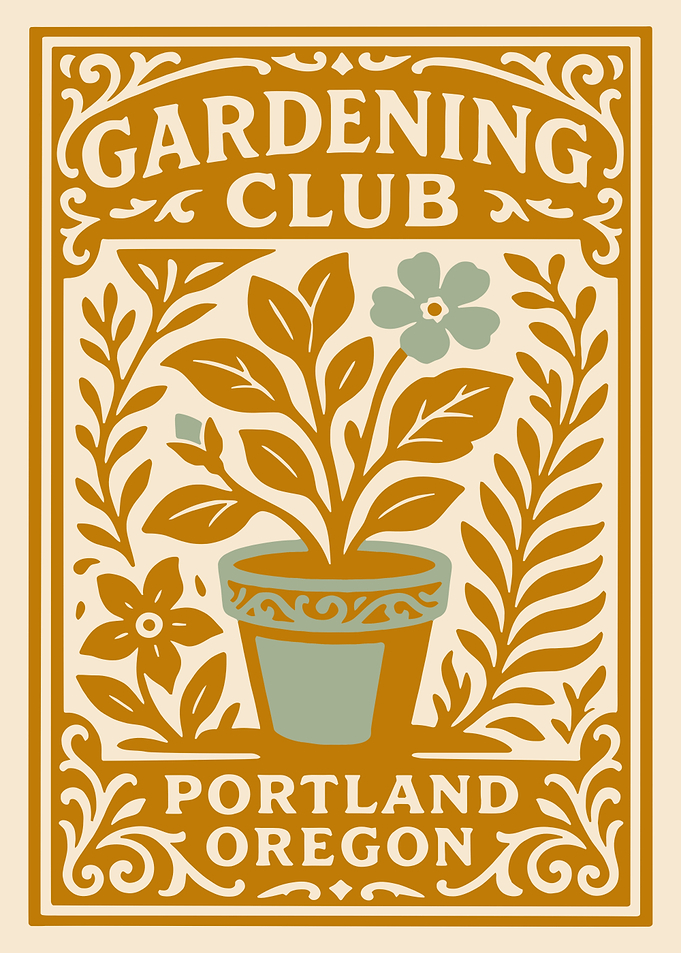 Gardening Club Portland Oregon Poster