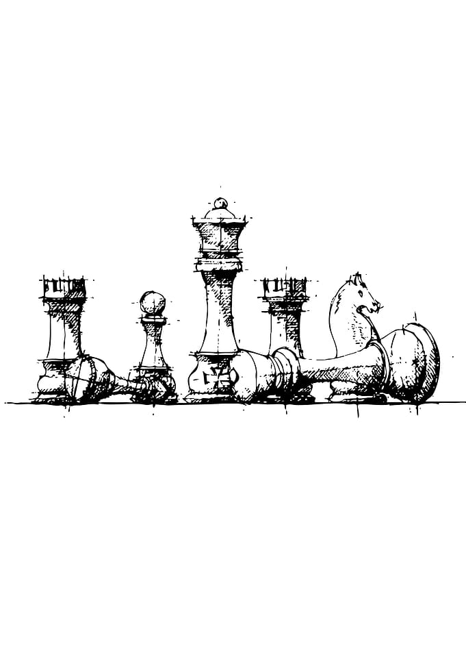 Chess Pieces Sketch