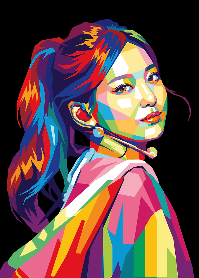 Colorful WPAP Portrait of a Woman