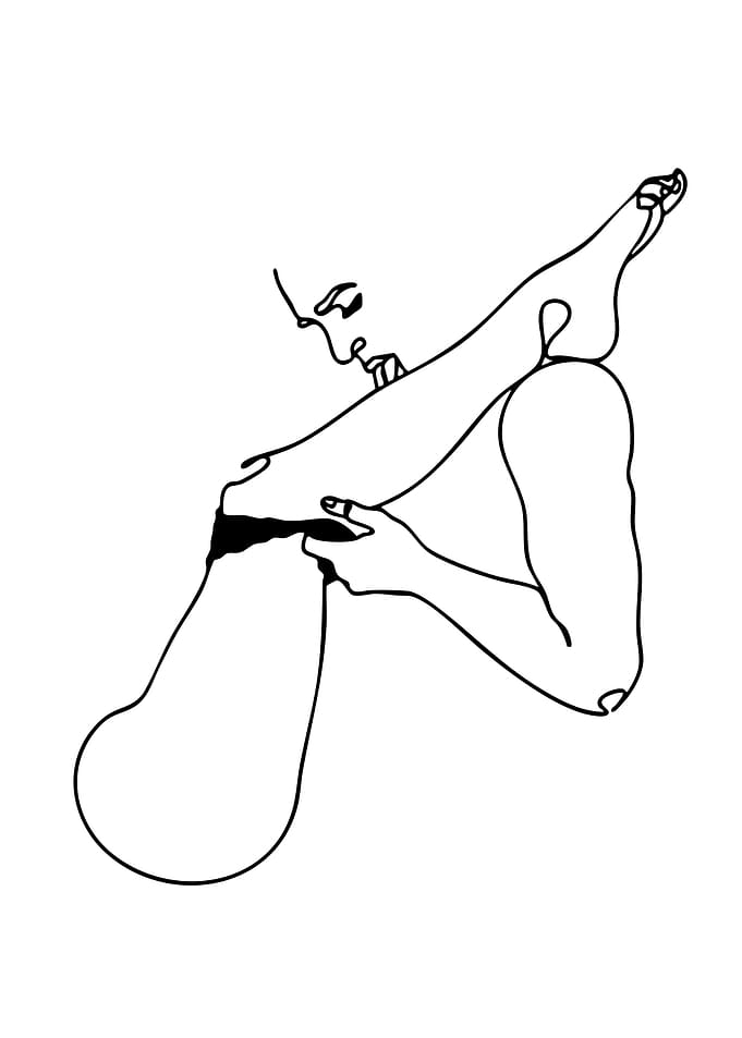 Minimalist Line Art of a Woman's Legs