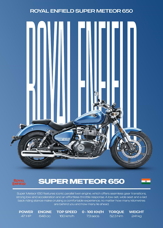 Royal Enfield Super Meteor 650 Motorcycle Poster