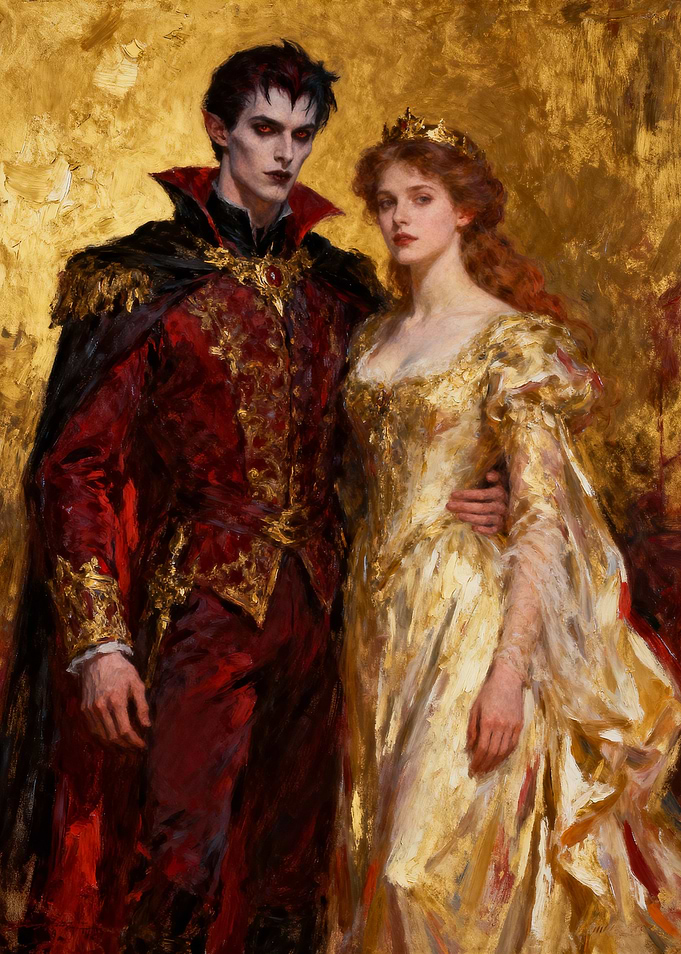 Vampire Couple in Royal Attire