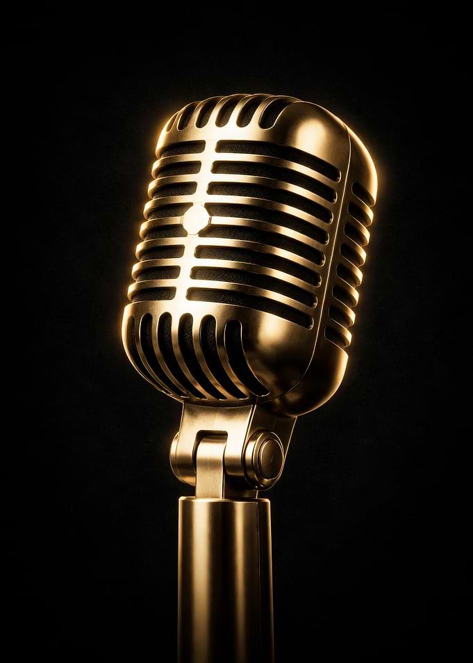 Golden Vintage Microphone