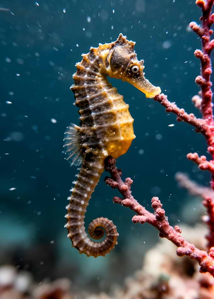 Seahorse on Coral