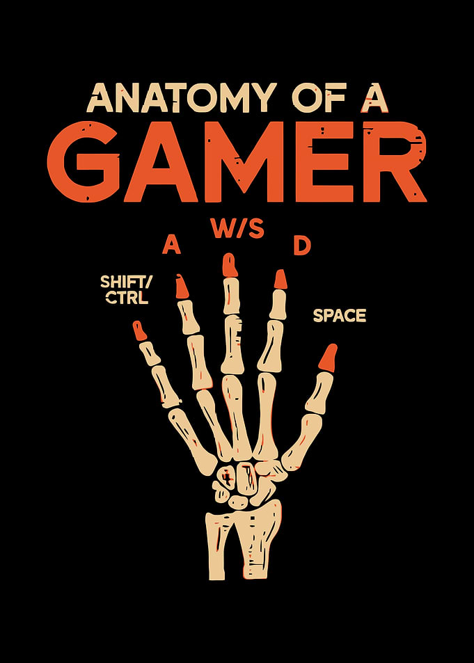 Anatomy of a Gamer – Funny Vintage PC Gaming Wall Art