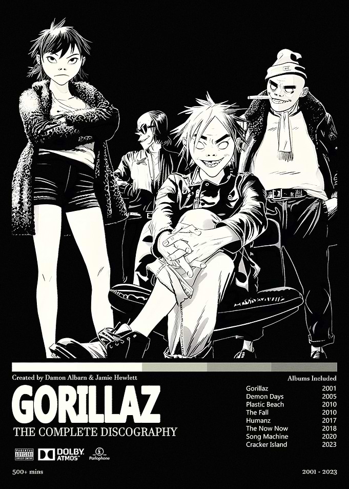 Gorillaz Complete Discography Poster