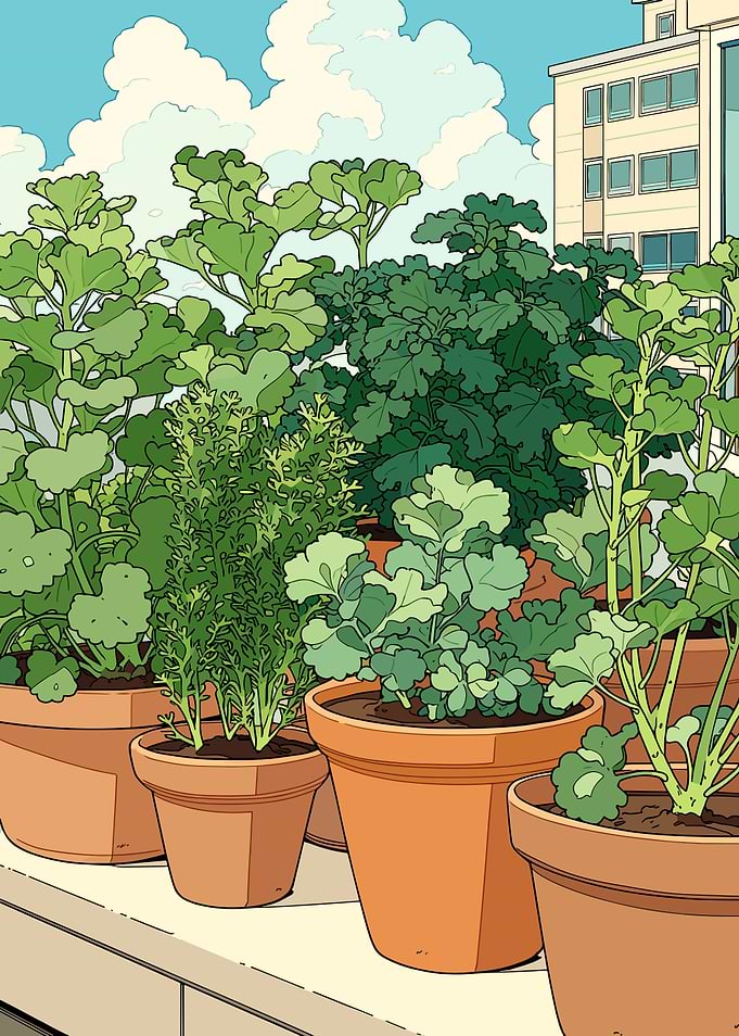 Balcony Garden with City View