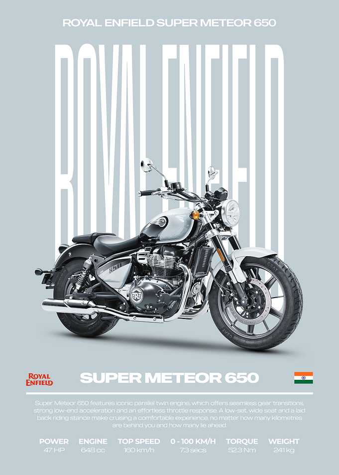Royal Enfield Super Meteor 650 Motorcycle Poster