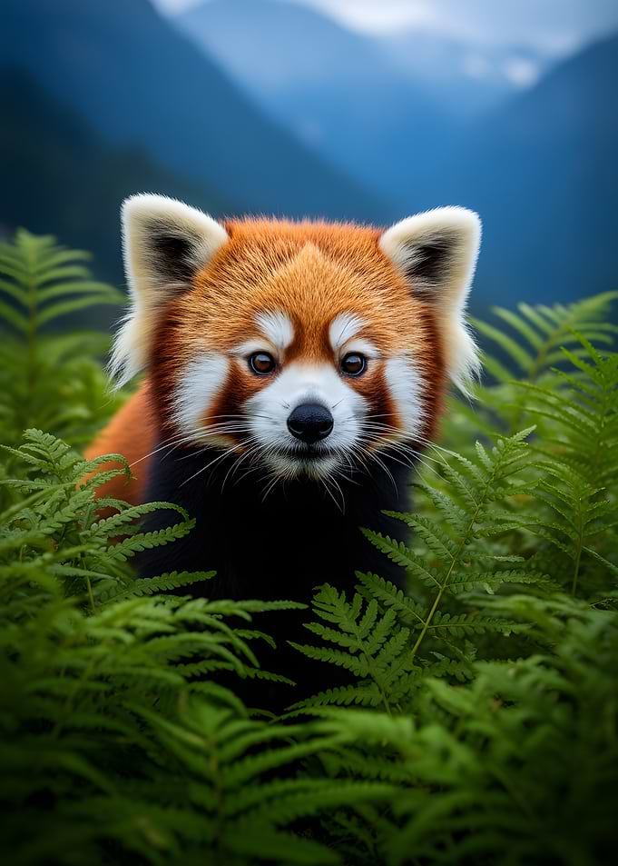 Red Panda in Ferns