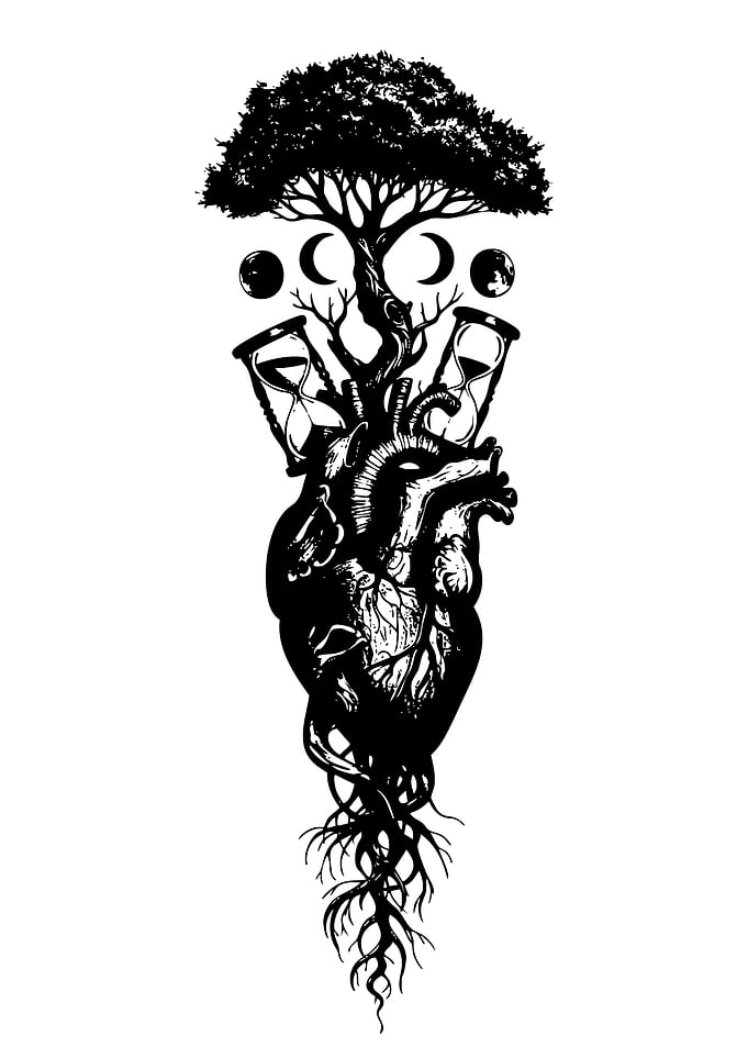 Tree of Life Heart Tattoo Design