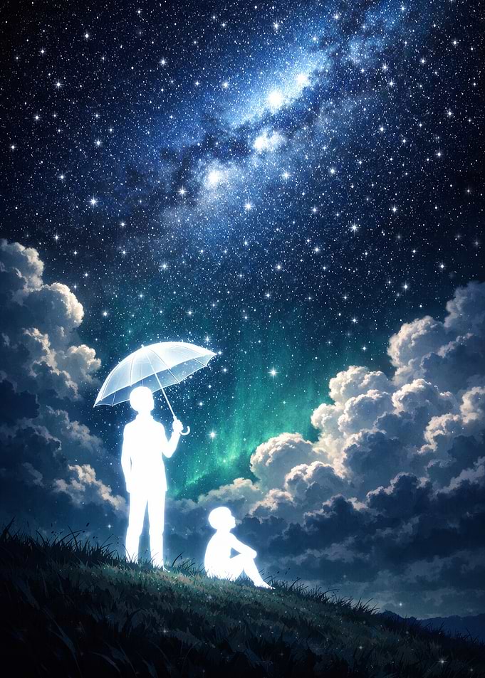 Figures Under a Starry Sky